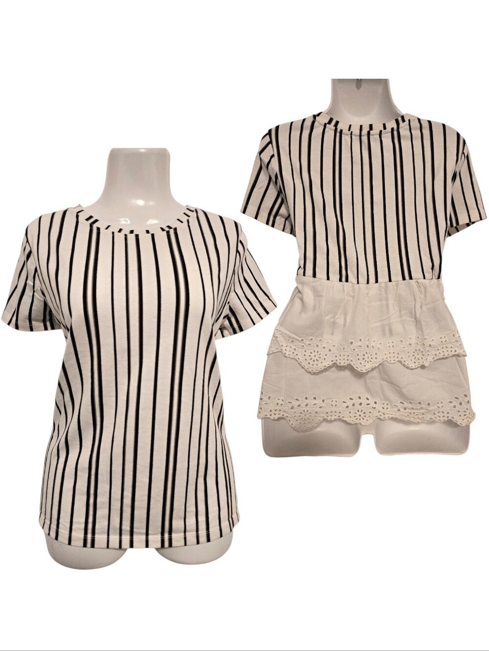 Concepts - Striped Crochet Back Tee